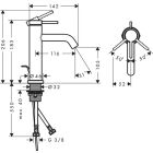 Hansgrohe Tecturis S lavabo bataryası, ComfortZone 110,...