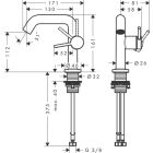 Hansgrohe Tecturis S Waschtischmischer, Fine CooStart,...