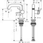 Hansgrohe Tecturis S Μίξερ νιπτήρα, Fine CooStart, προβολή 130mm, χωρίς αναδυόμενο απόβλητο, μαύρο ματ