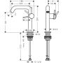 Hansgrohe Tecturis S Μίξερ νιπτήρα, Fine CooStart, προβολή 139mm, χωρίς αναδυόμενο απόβλητο μαύρο ματ