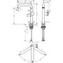 Hansgrohe Tecturis S Μίξερ νιπτήρα, Fine CooStart, προβολή 154mm, με push-open μαύρο ματ