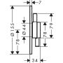 Hansgrohe DuoTurn S θερμοστάτης έτοιμο σετ, κρυφό, 2 καταναλωτές μαύρο ματ