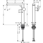 Hansgrohe Fine Tecturis E Μίξερ νιπτήρα, ComfortZone 240, CoolStart, Push-Open, μαύρο ματ