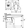 Hansgrohe Logis Fertigmontageset, für Unterputz 2-Loch-Waschtischmischer, Auslauf 205mm, mattschwarz