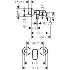 Hansgrohe LOGIS, robinetterie de douche apparente, noir mat