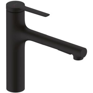 Kuchyňská baterie Hansgrohe Zesis M33, ComfortZone 160, 2 trysky matná černá