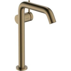 Torneira de lavatório Hansgrohe Tecturis S, Fine CooStart, projeção 167 mm, abertura de empurrar, bronze escovado