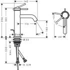 Hansgrohe Tecturis S Waschtischmicher, ComfortZone 110, Zugstange, CoolStart chrom