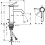 Hansgrohe Tecturis S Waschtischmicher, ComfortZone 110, Zugstange, CoolStart chrom