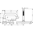 Hansgrohe Tecturis E 3-hole bath mixer, with sBox chrome