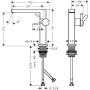 Hansgrohe Fine Tecturis E lavabo bataryası, ComfortZone 150, CoolStart, Bas-Aç krom