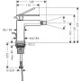 Hansgrohe Tecturis E Bidetmischer, mit Zugstangen-Ablaufgarnitur, chrom