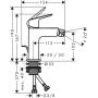 Hansgrohe Logis Mezclador de bidé 110, con desagüe de varilla, negro mate