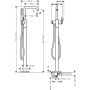 Hansgrohe Tecturis S Μίξερ μπανιέρας, επιδαπέδιο, προβολή 194mm βουρτσισμένο μπρονζέ