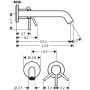 Hansgrohe Tecturis S Waschtischmischer, Unterputz für Wandmontage, Ausladung 225mm chrom