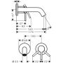 Hansgrohe Tecturis S Waschtischmischer, Unterputz für Wandmontage, Ausladung 165mm mattschwarz