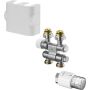 Oventrop bathroom radiator connection set 7, flow/return connection white