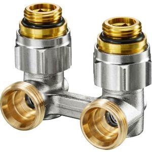 Oventrop shut-off angle valve ZB Multiflex F, 1/2" male x 3/4" male brass