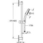 Grohe Brausestangenset TEMPESTA 110 CUBE, 2 Strahlarten, Water Saving 26748, 600mm chrom