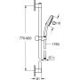 Σετ ράγας ντους Grohe TEMPESTA 110 CUBE, 2 τύποι ψεκασμού, 900mm χρώμιο