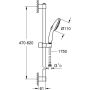 "Grohe" dušo turėklų rinkinys TEMPESTA 110, 2 purkštukų tipai 27598, 600 mm, chromas