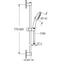 Barre de douche Grohe TEMPESTA 110, 3 types de jets, Water Saving, 900 mm, chromée