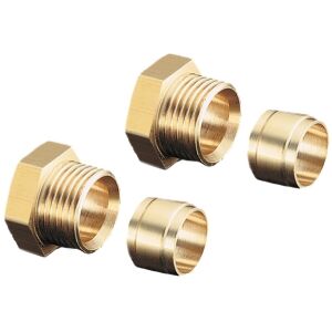 Oventrop connection set, double, brass, 10 mm