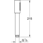 Grohe Handbrause RAINSHOWER AQUA STICK, 1 Strahlart, Water Saving 6,6 l/min cool sunrise gebürstet