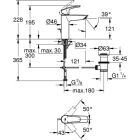 Grohe Eurosmart basin tap, M-Size, pop-up waste set, matt...