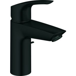 Grohe EUROSMART Waschtisch Armatur, S-Size, Zugstangen-Ablaufgarnitur,  Mittelstellung kalt, matte black