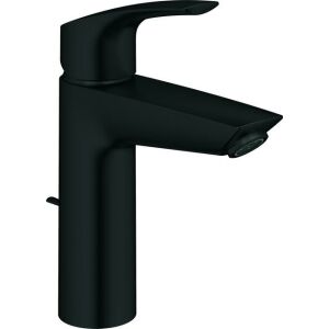 Robinet de lavabo Grohe Eurosmart, taille M, position centrale eau froide, avec garniture découlement, noir mat