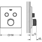 Grohe thermostat Grohtherm SmartControl, carré FMS...