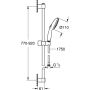 Grohe Tempesta 110 σετ ράγας ντους, 900mm 2 jet WS μαύρο ματ