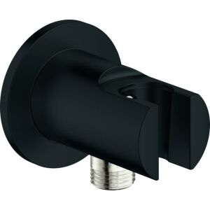 Coude de raccordement mural Grohe TEMPESTA, avec support de douche, noir mat