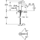 Grohe ESSENCE mixer pentru bazin, crom S-size, corp neted