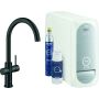 Mitigeur dévier Grohe BLUE HOME, kit de démarrage, bec en C velvet black