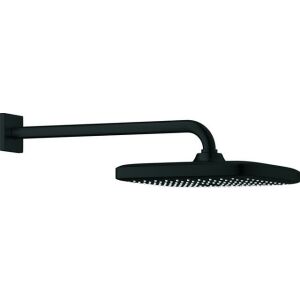 Grohe, ensemble de douche de tête TEMPESTA 250 CUBE, bras de douche de 380 mm, 1 type de jet Rain matte black