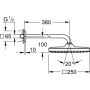 Σετ ντους Grohe TEMPESTA 250 CUBE, βραχίονας ντους 380mm, 1 τύπος ψεκασμού Rain μαύρο ματ