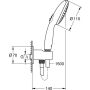 Komplet stenskega nosilca Grohe TEMPESTA 110, 2 vrsti pršenja Rain/Jet, cev 1500 mm mat črna