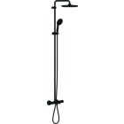 Grohe TEMPESTA 250 shower system, bath thermostat mixer with Aquadimmer function, matt black