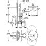 Grohe sistema doccia TEMPESTA 250, miscelatore termostatico per vasca con funzione Aquadimmer nero opaco