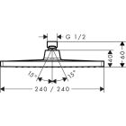 Chuveiro suspenso Hansgrohe Crometta E 240, 1 jato,...