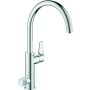 Grohe BLUE PURE BauCurve μίξερ νεροχύτη κουζίνας, C στόμιο χρώμιο