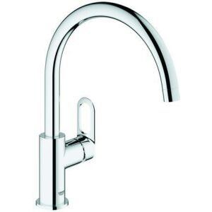 Grohe Bauloop eviye bataryası, tek delikli montaj, yüksek çıkış ucu krom