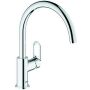 Grohe Bauloop rubinetto per lavello da cucina, montaggio a foro singolo, bocca alta cromo