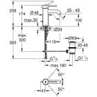 Produit de seconde qualité : Robinet de lavabo Grohe Essence, taille S, avec garniture dévacuation, chromé