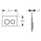 Geberit Kappa21 Betätigungsplatte für 2-Mengen-Spülung (hochglanz-verchromt / seidenglanz-verchromt / hochglanz-verchromt)