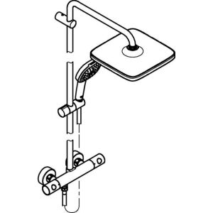 Grohe Duschsystem TEMPESTA 250 CUBE,  mit Thermostat-Brausebatterie und Kopfbrause rund chrom