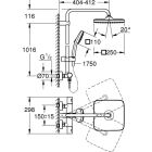 Grohe Duschsystem TEMPESTA 250 CUBE,  mit Thermostat-Brausebatterie und Kopfbrause rund chrom