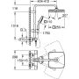 Σύστημα ντους Grohe TEMPESTA 250 CUBE, με θερμοστατικό μίκτη ντους και στρογγυλό χρωμιωμένο ντους πάνω από το κεφάλι